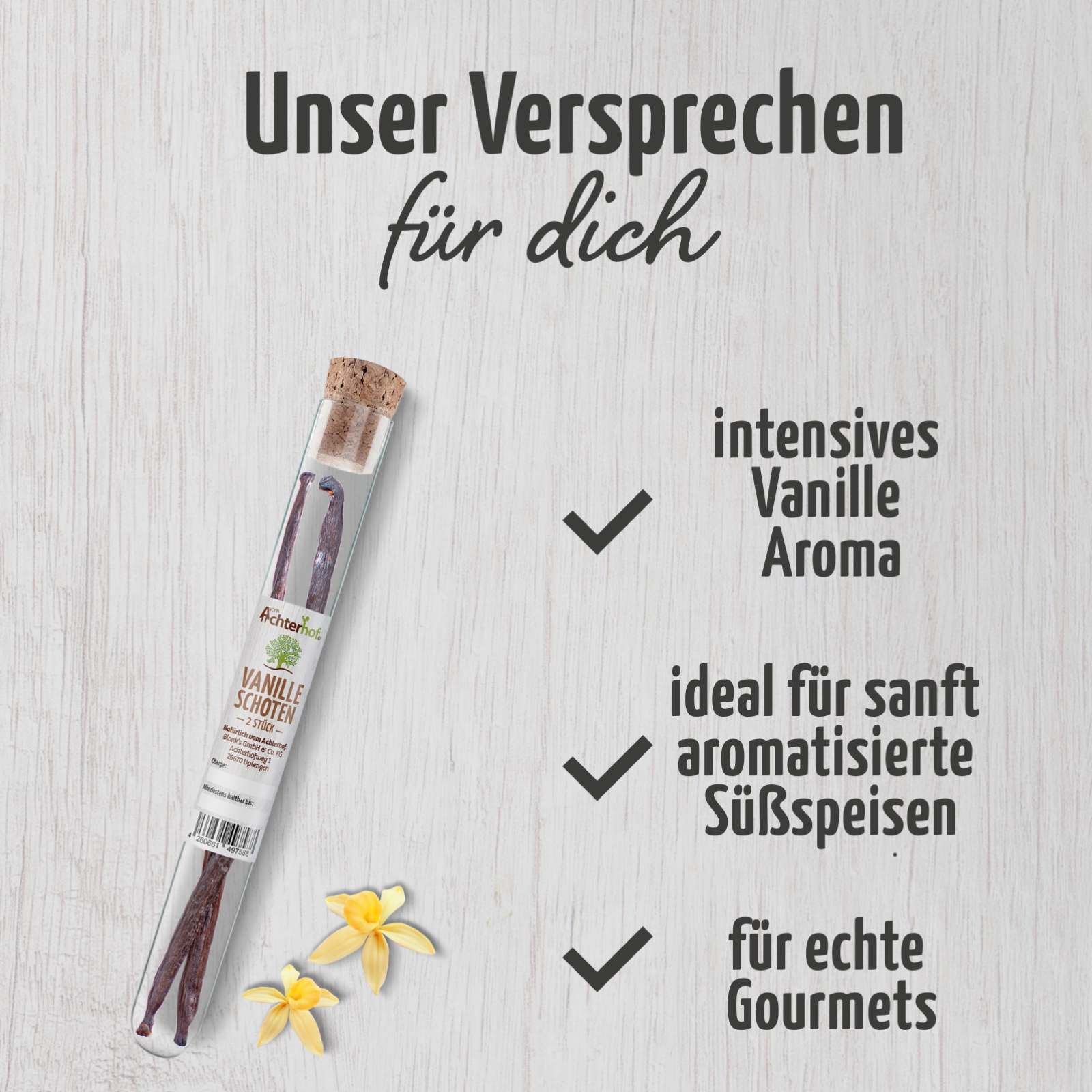 Mond Milch Mischung 6er Set mit Vanilleschoten