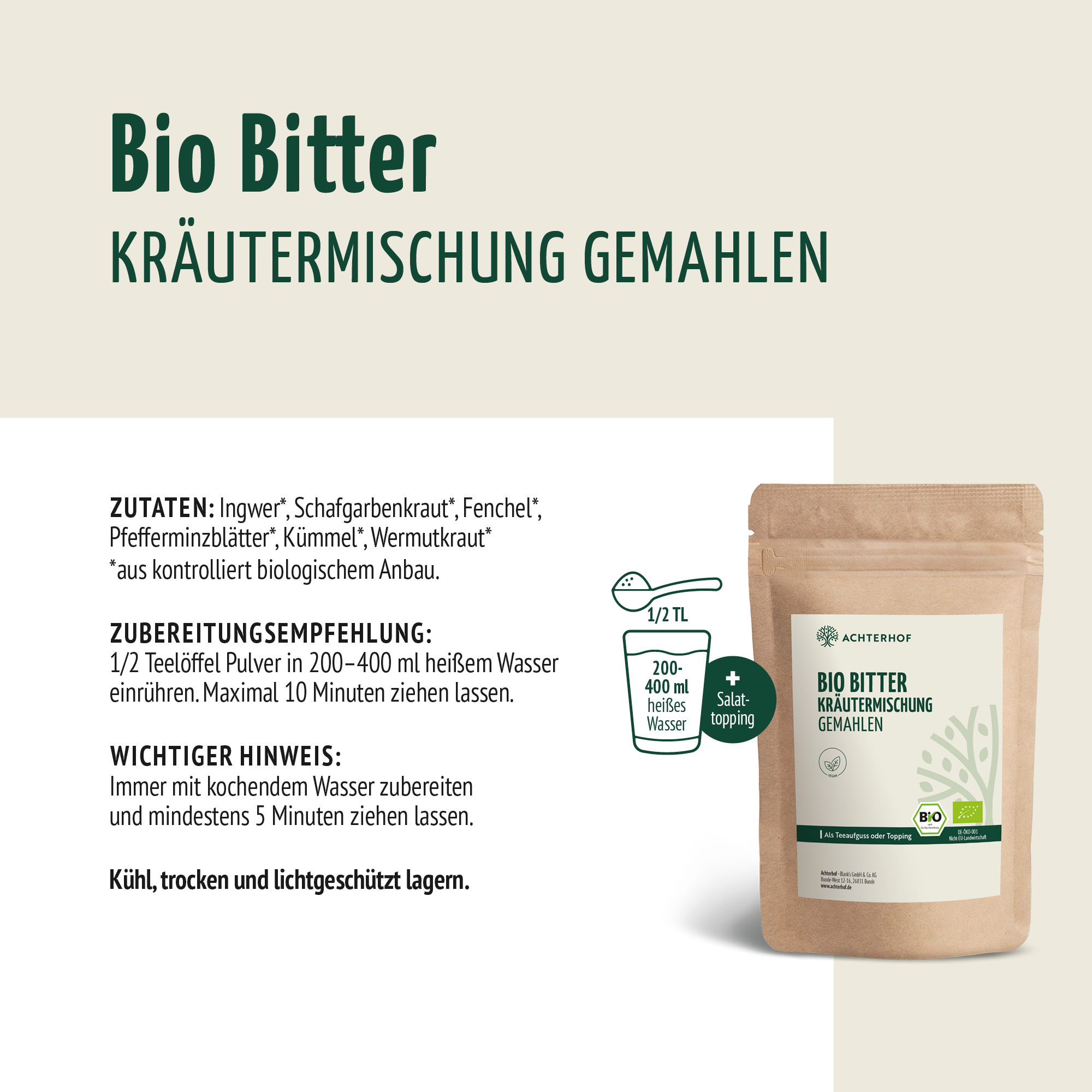 Bio Bitter Kräutermischung gemahlen (100g)
