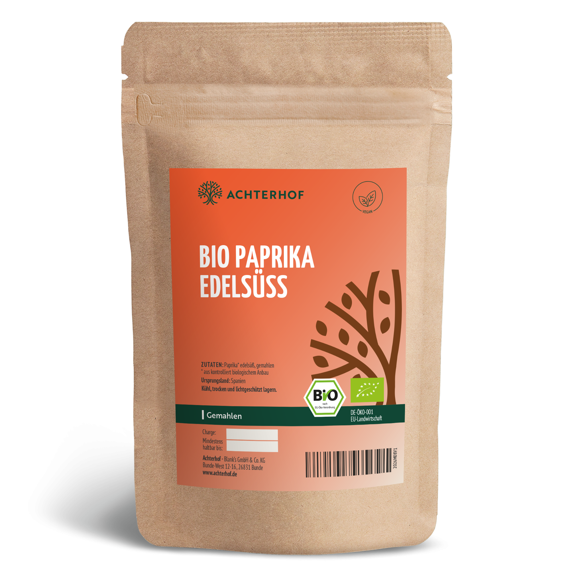 Paprika Edelsüss gemahlen Bio (1000g)