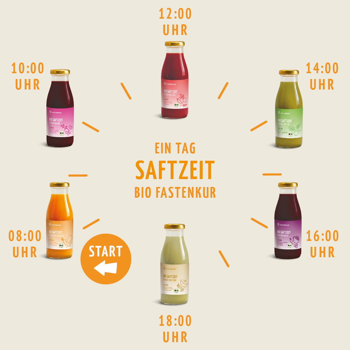 Saftzeit Bio Fastenkur 7 Tage (42 Flaschen)