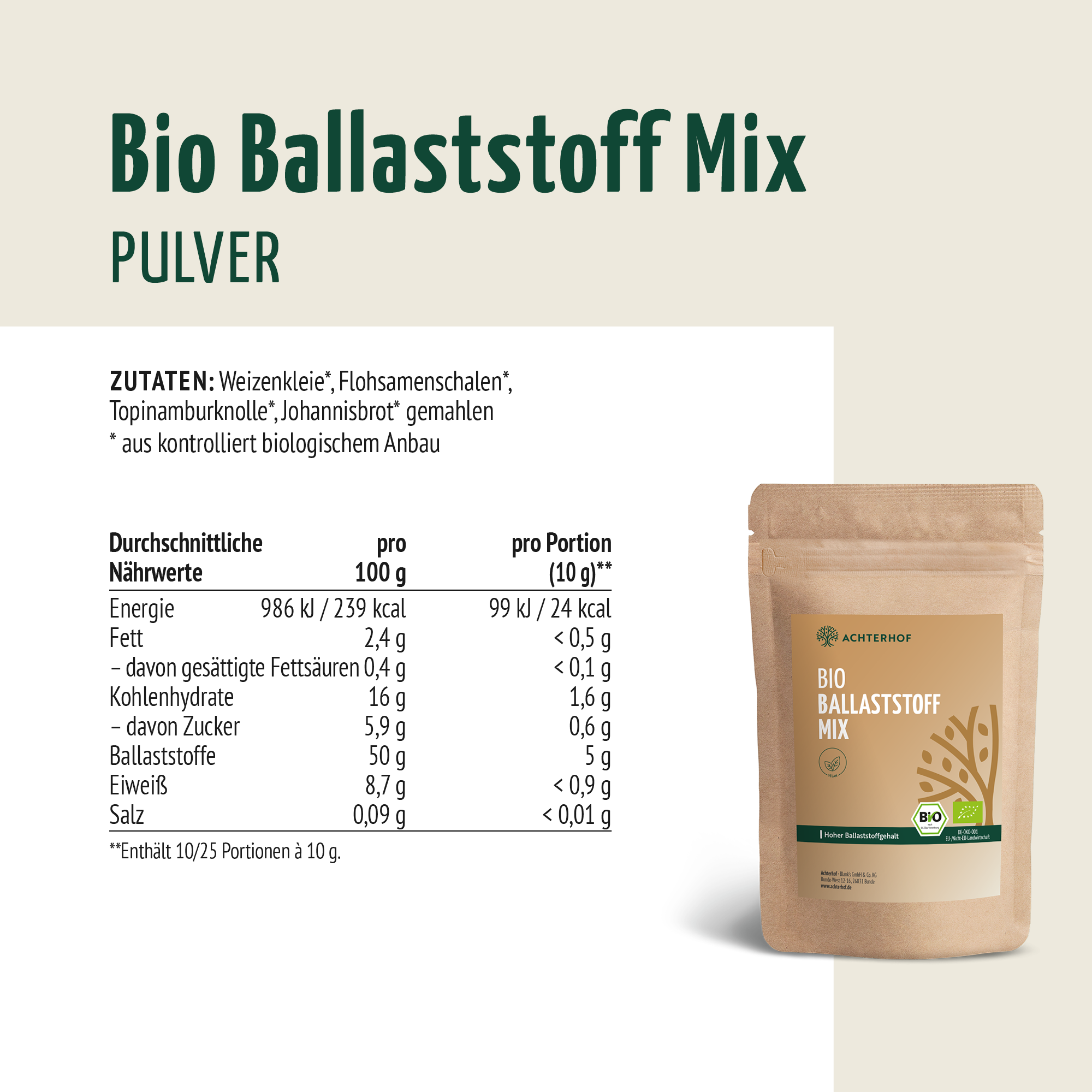 Bio Ballaststoff Mix (100g)