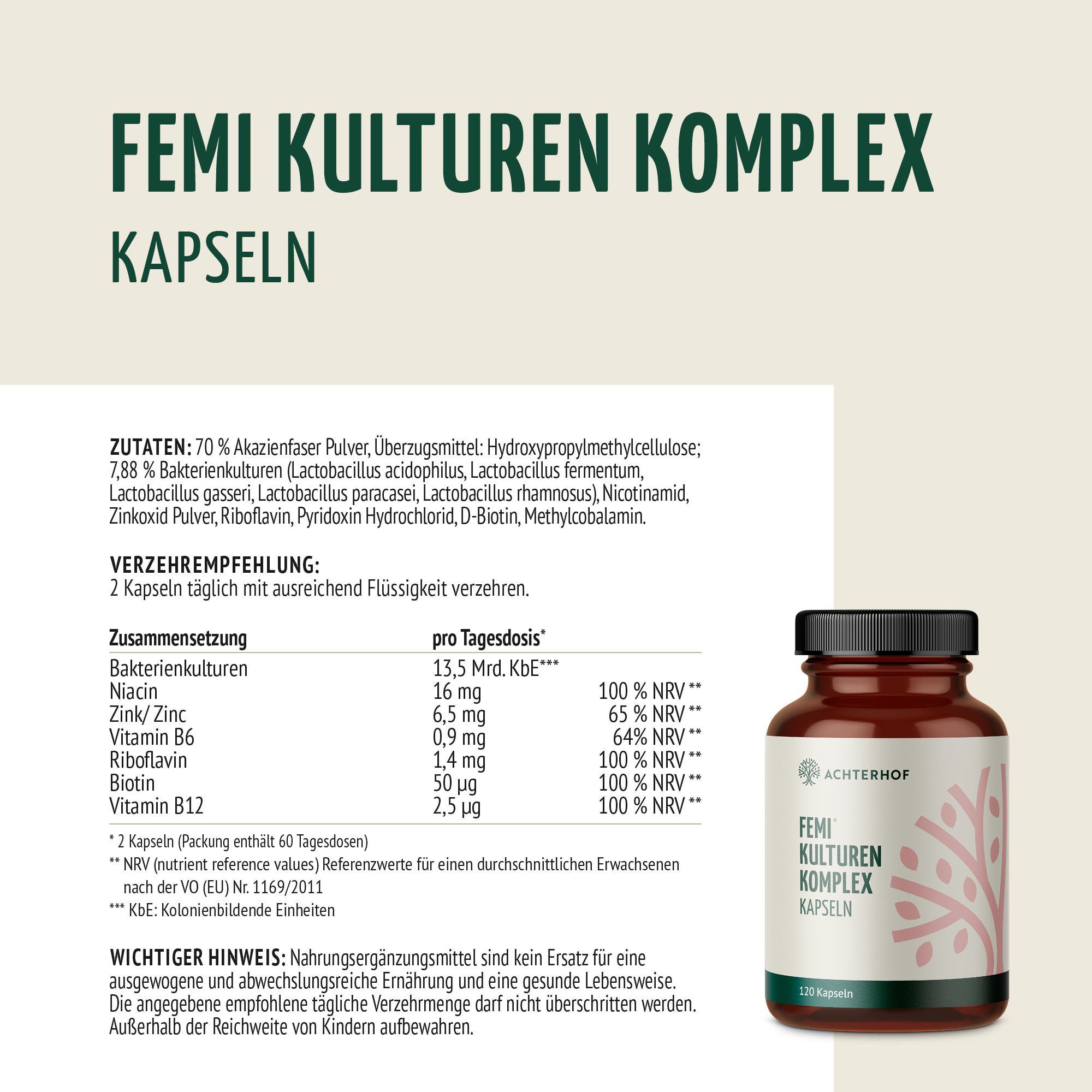 Femi Kulturen Komplex (120 Kapseln)