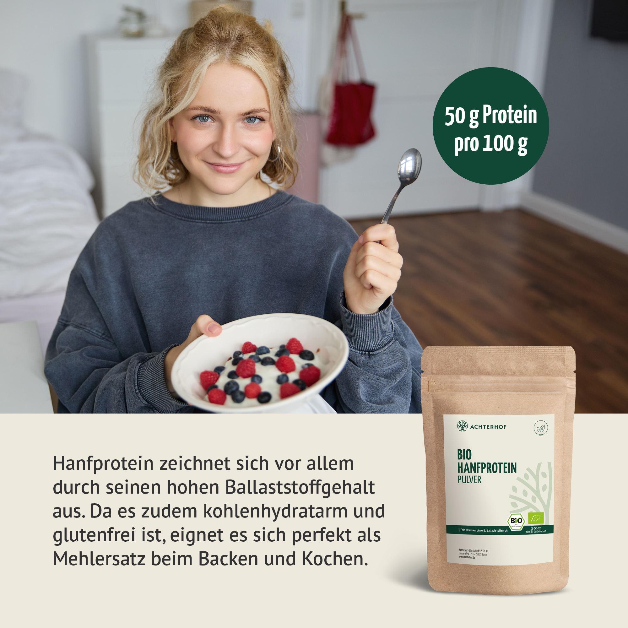 Bio Hanfprotein Pulver (1000g)