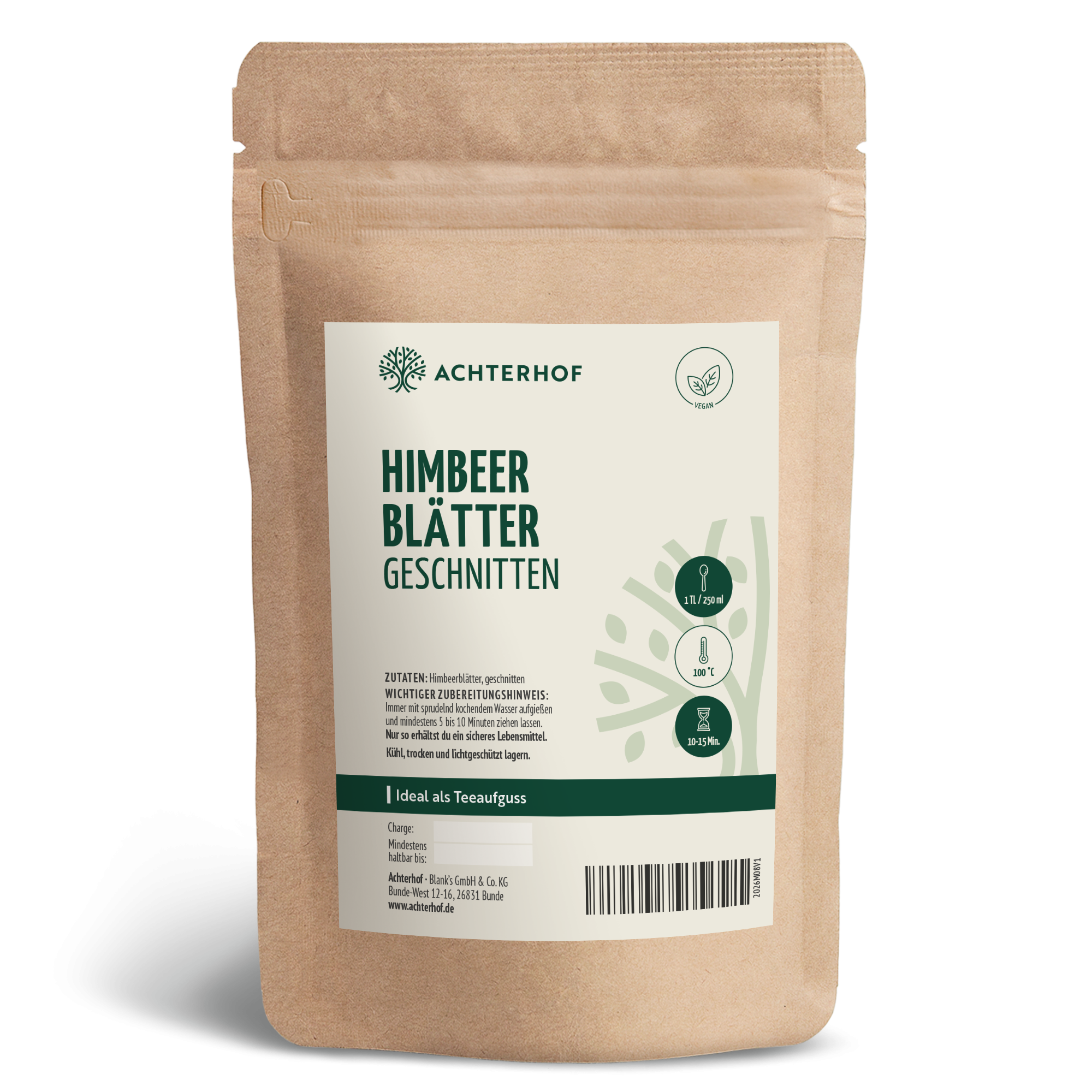 Himbeerblätter geschnitten (250g)