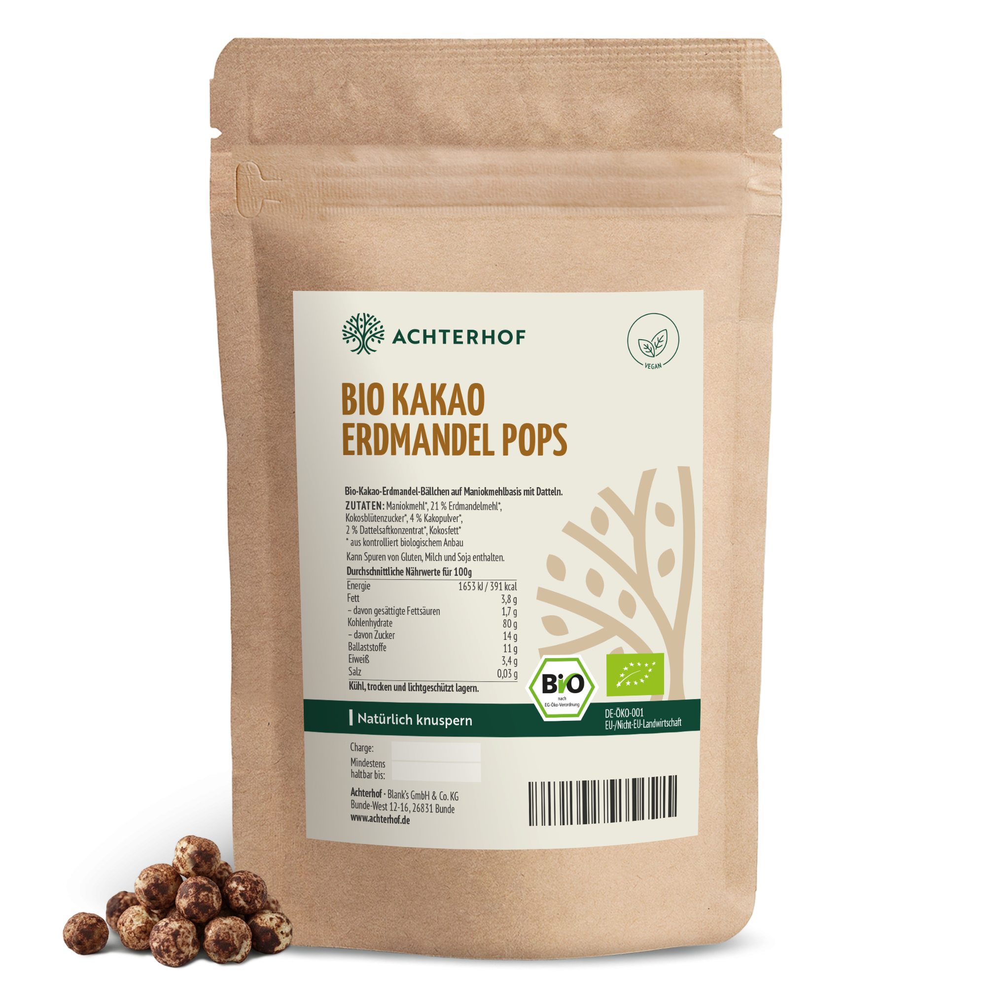 Bio Kakao Erdmandel Pops (250g)