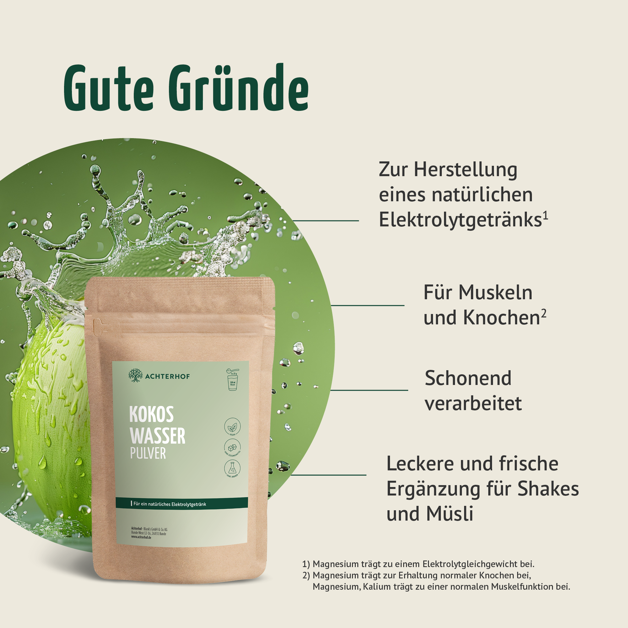 Kokoswasser Pulver (1000g)