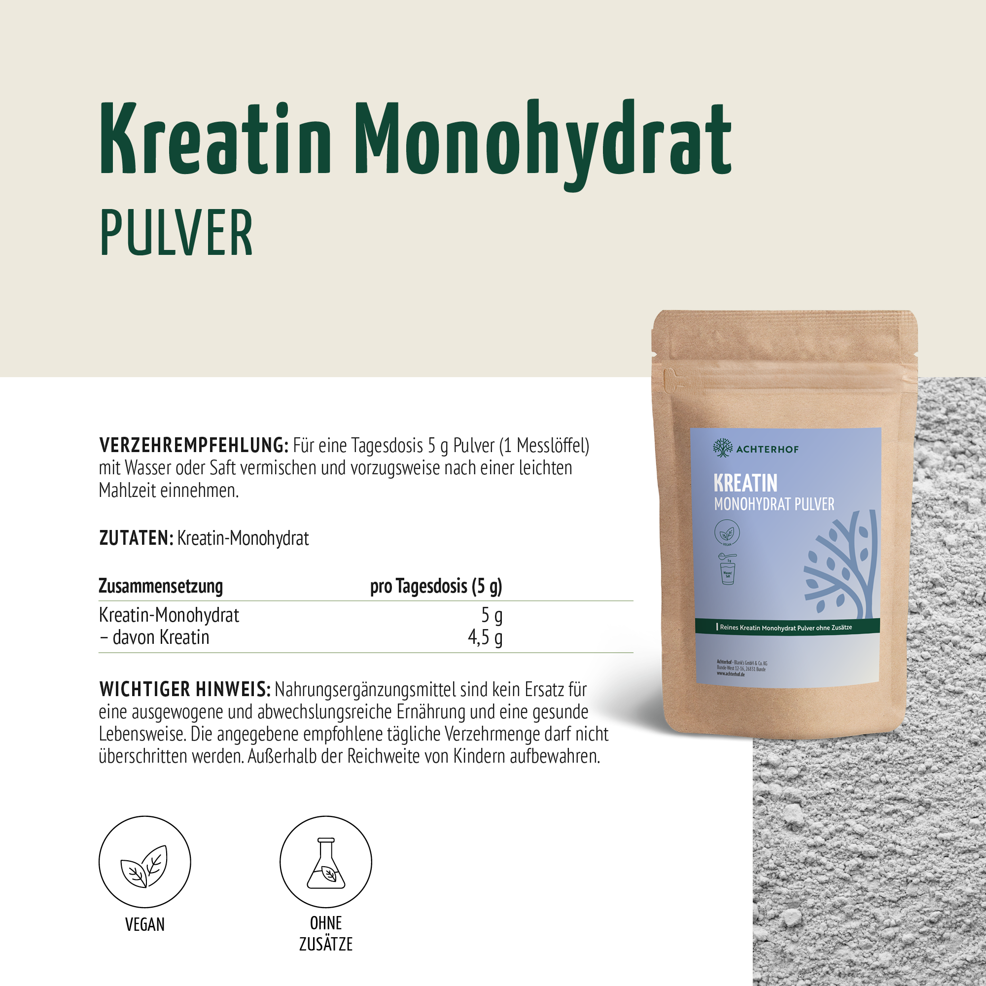 Kreatin Monohydrat Pulver (250g)