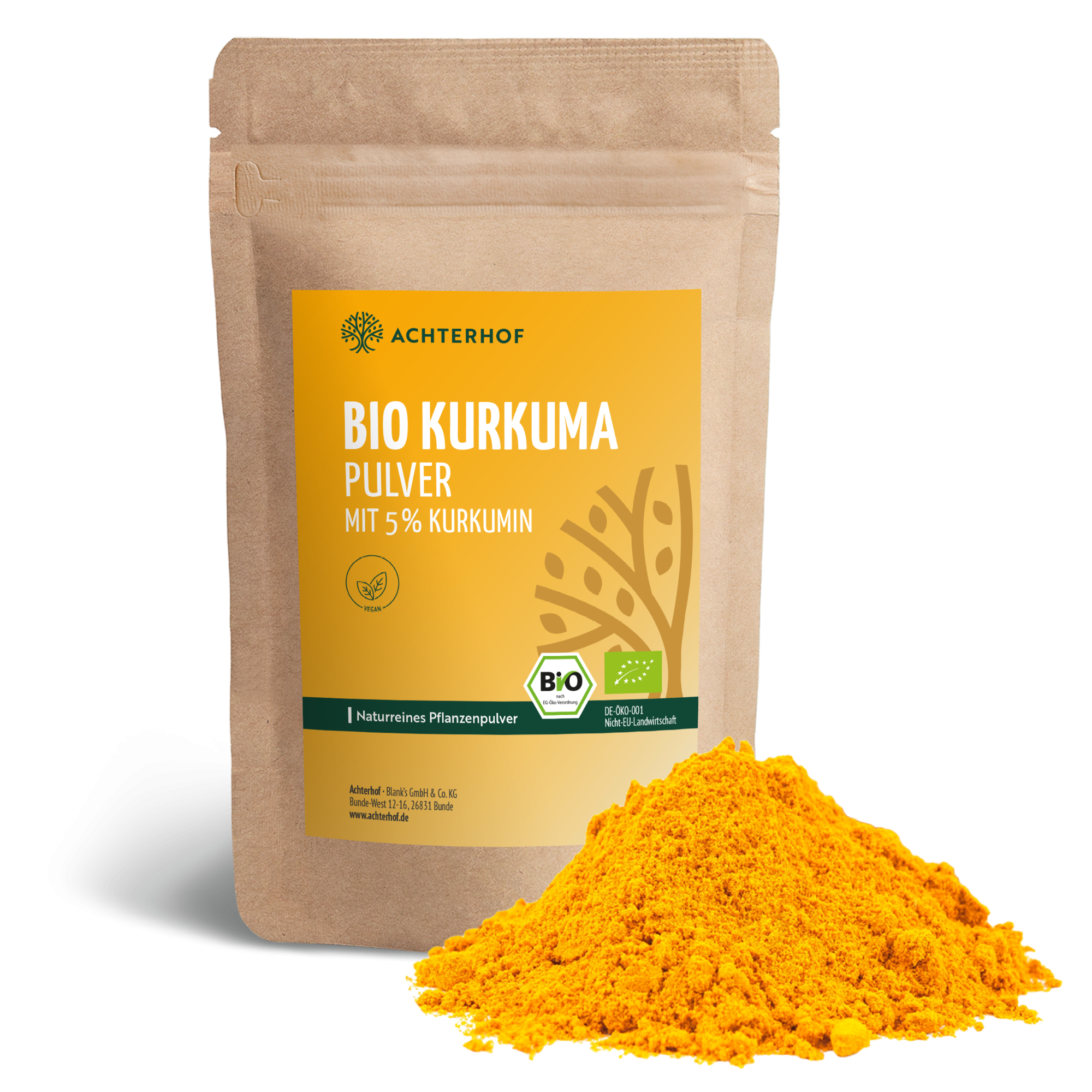 Bio Kurkuma Pulver 5% Curcumin (250g)