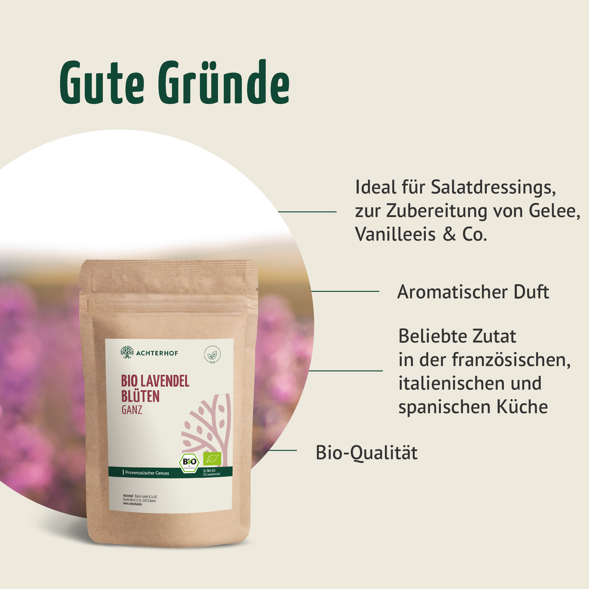 Lavendelblüten ganz Bio (100g)