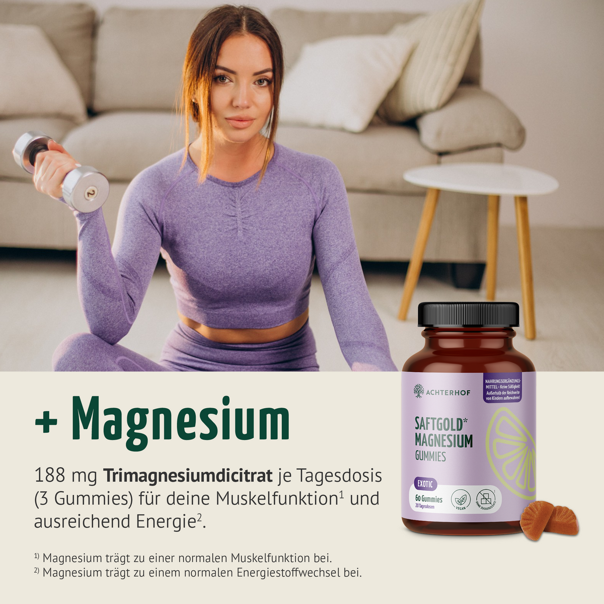 Saftgold Magnesium Gummies Exotische Früchte (60 Stück)