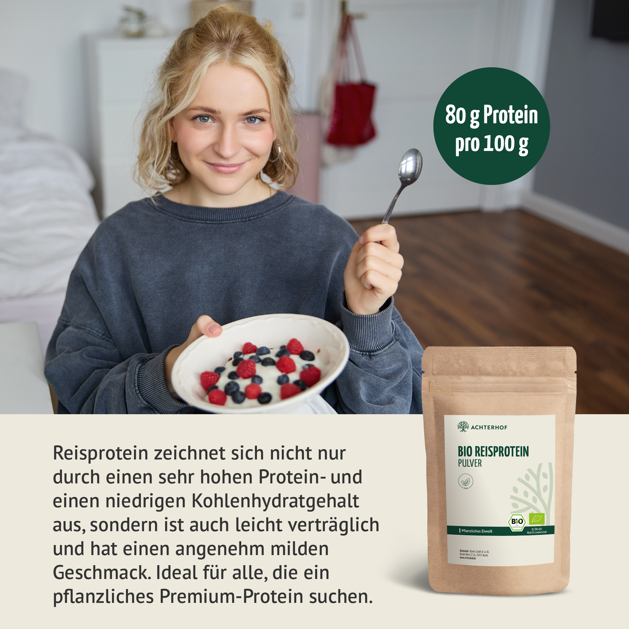 Bio Reisprotein Pulver (1000g)