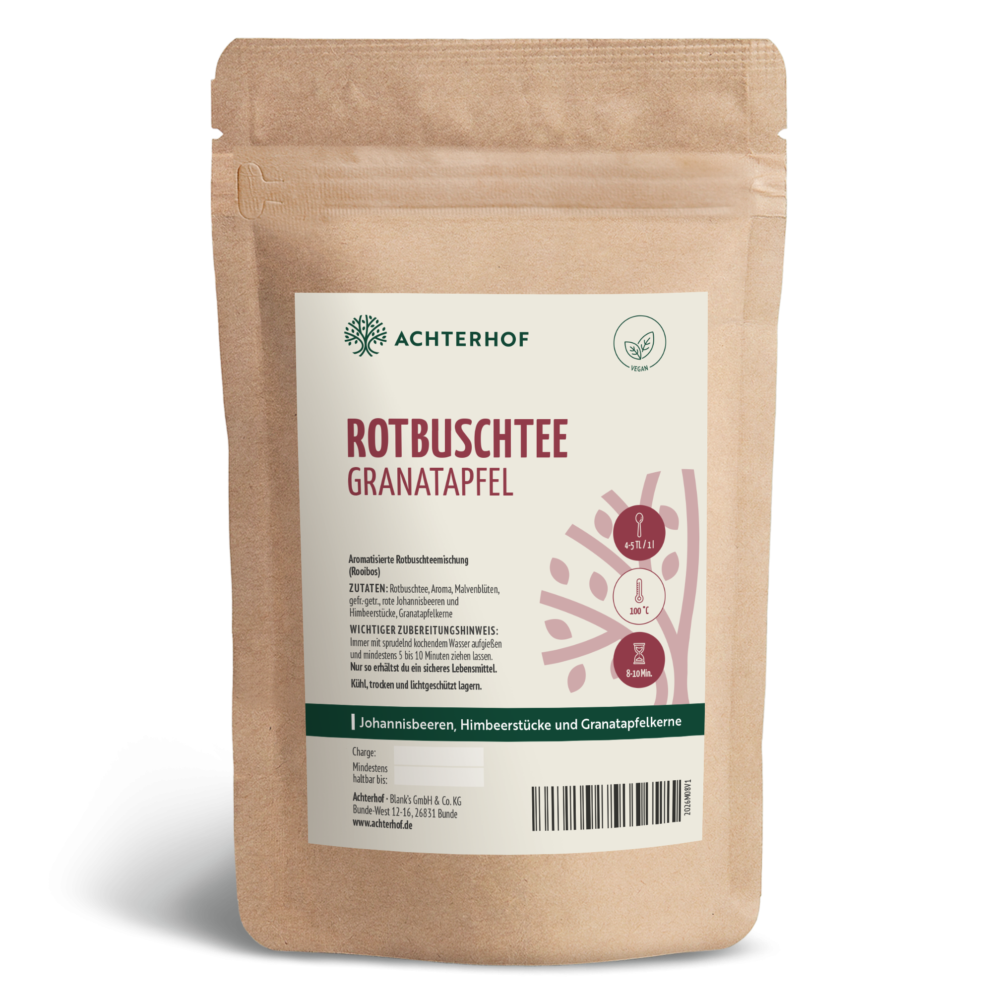 Rotbuschtee Granatapfel (250g)