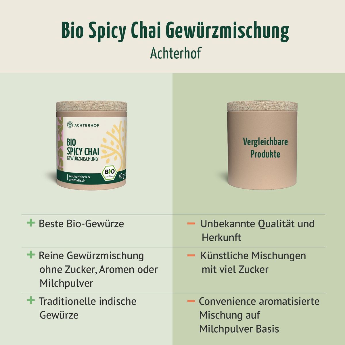 Bio Spicy Chai Gewürzmischung - zuckerfrei (40g)