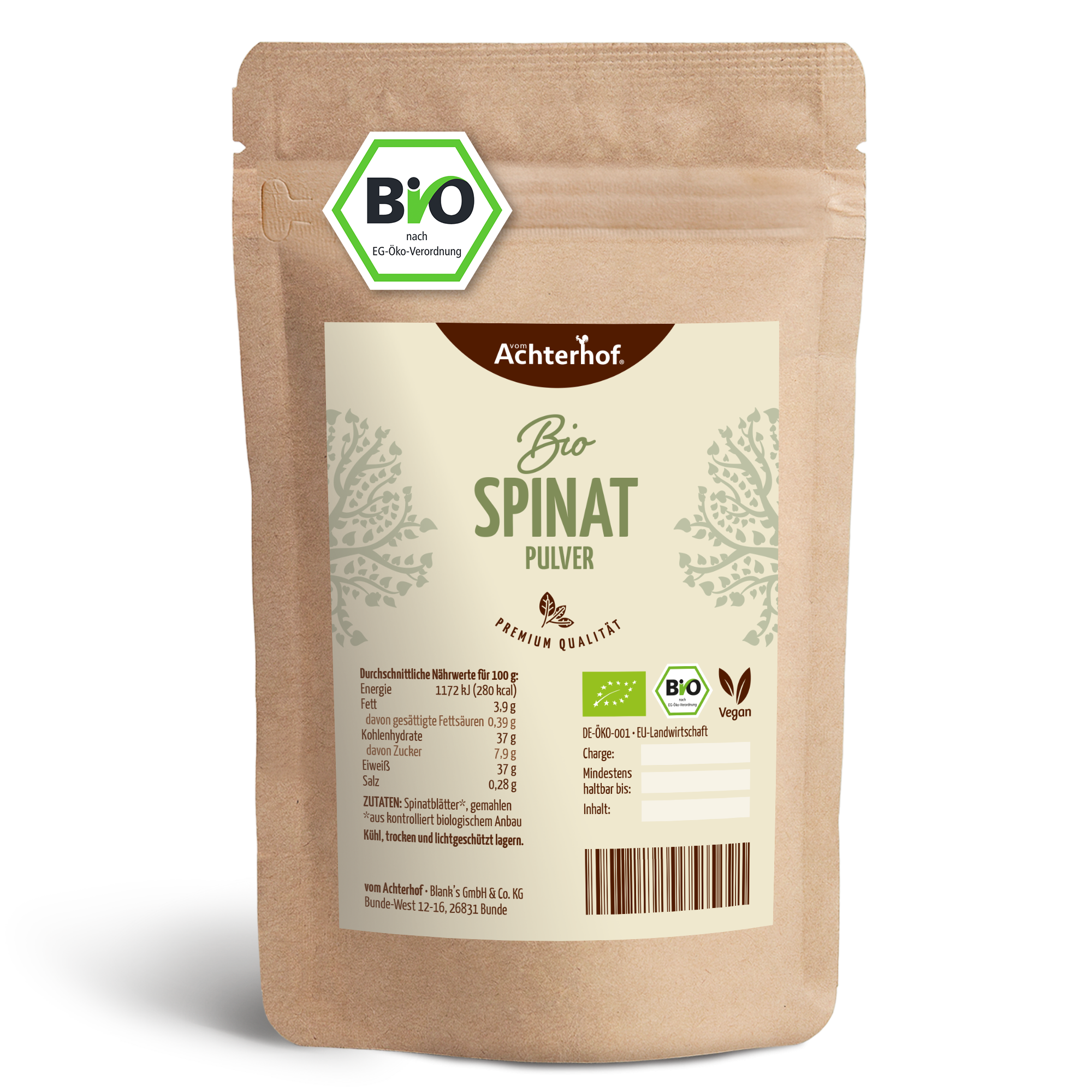 Spinat Pulver Bio (500g)