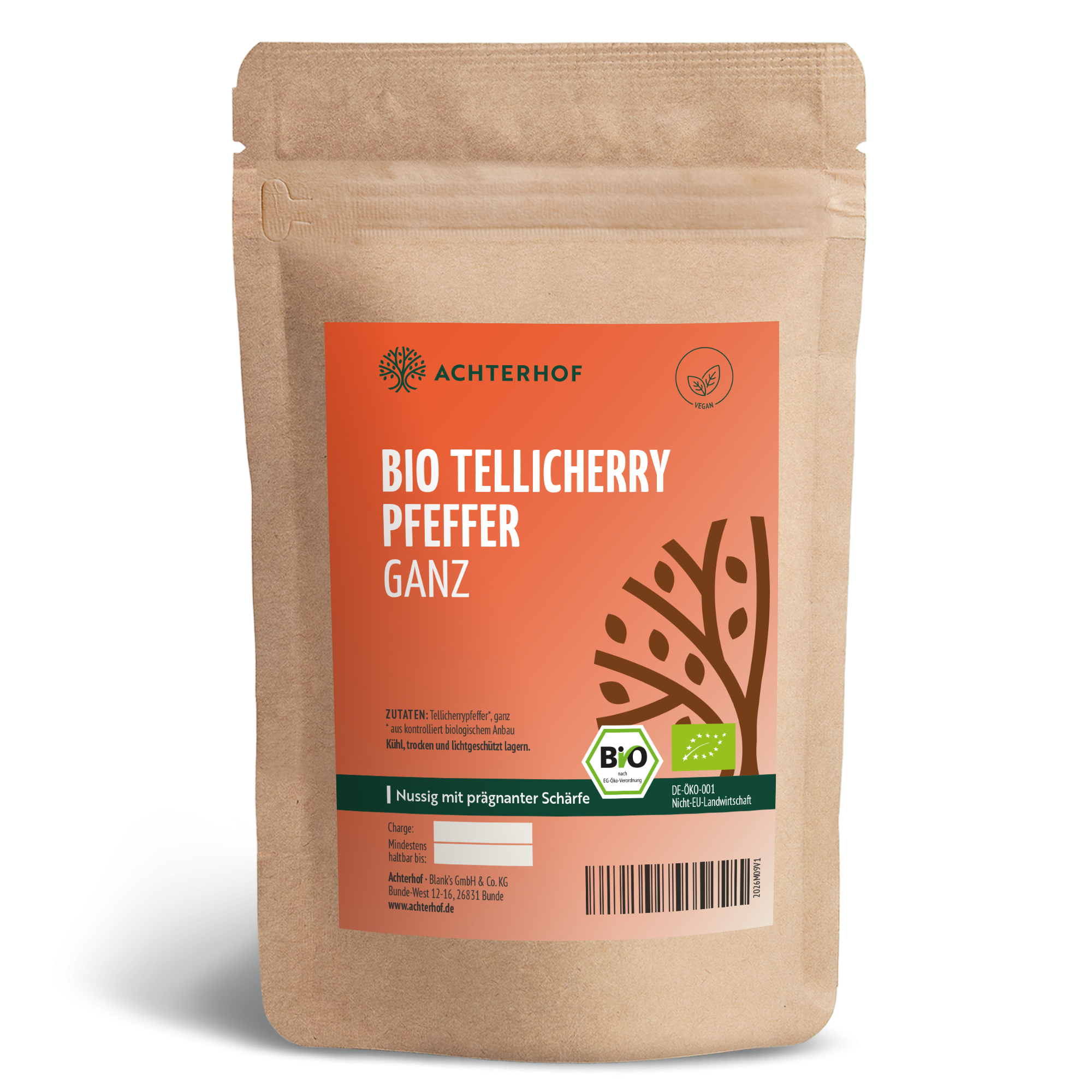Tellicherry Pfeffer ganz Bio (500g)